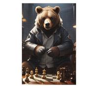 Jigsaw Puzzles 75x50cm/1000pcs for Adults Chess Bear Playing Jigsaw Puzzle DIY Toys Pattern Assembly Gifts for Friends And Family 75x50cm/1000pcs
