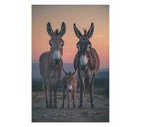 Jigsaw Puzzles 75x50cm/1000pcs for Adults Donkey Family at Sunset Jigsaw Puzzle DIY Toys Pattern Assembly Gifts for Friends And Family 75x50cm/1000pcs