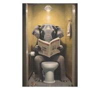 Jigsaw Puzzles 75x50cm/1000pcs for Adults Elephant Reading on Toilet Jigsaw Puzzle DIY Toys Pattern Assembly Gifts for Friends And Family 75x50cm/1000pcs