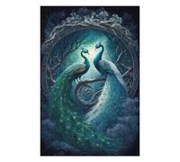 Jigsaw Puzzles 75x50cm/1000pcs for Adults Enchanted Peacock Pair in Moonlight Puzzles for Adults Toy Wall Decor Enhance Memory Birthday Present, Gifts, 75x50cm/1000pcs