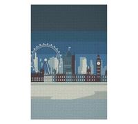 Jigsaw Puzzles 75x50cm/1000pcs for Adults London Skyline Illustration Puzzle for Adults Anti-Stress Toys But Fun And Humorous Birthday Present, Gifts, 75x50cm/1000pcs