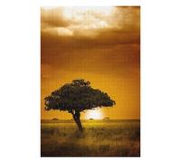 Jigsaw Puzzles 75x50cm/1000pcs for Adults Lonely Tree at Sunset Puzzles for Adults Toy Wall Decor Enhance Memory Birthday Present, Gifts, 75x50cm/1000pcs