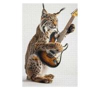 Jigsaw Puzzles 75x50cm/1000pcs for Adults Lynx Guitar Jigsaw Puzzle DIY Toys Pattern Assembly Gifts for Friends And Family 75x50cm/1000pcs