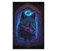 Jigsaw Puzzles 75x50cm/1000pcs for Adults Moonlit Wolf Portrait Jigsaws for Adults Relax Games Precision Cutting Help The Brain Exercise 75x50cm/1000pcs