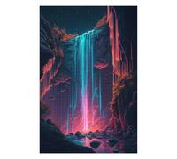 Jigsaw Puzzles 75x50cm/1000pcs for Adults Neon Waterfall Landscape Jigsaws for Adults Relax Games Precision Cutting Help The Brain Exercise 75x50cm/1000pcs