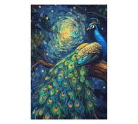 Jigsaw Puzzles 75x50cm/1000pcs for Adults Peacock Under Starry Night Adult Jigsaw Puzzle Relax Games Precision Cutting Gifts for Friends And Family 75x50cm/1000pcs