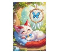 Jigsaw Puzzles 75x50cm/1000pcs for Adults Sleeping Kitten with Dreamcatcher Puzzle for Adults Relax Games Birthday Present Gifts for Friends And Family 75x50cm/1000pcs