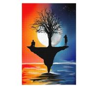 Jigsaw Puzzles 75x50cm/1000pcs for Adults Two Figures on A Tree Silhouette Puzzles for Adults Toy Wall Decor Enhance Memory Birthday Present, Gifts, 75x50cm/1000pcs