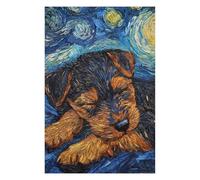 Jigsaw Puzzles 75x50cm/1000pcs for Adults Welsh Terrier Puppy Starry Night Jigsaw for Adults Hands-on Game Wall Decoration Unique Birthday And Gifts 75x50cm/1000pcs