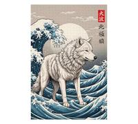 Jigsaw Puzzles 75x50cm/1000pcs for Teenagerss Arctic Wolf Great Wave Jigsaws for Adults Family Games For Family Fun Great Gift for Gaming 75x50cm/1000pcs