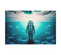 Jigsaw Puzzles 75x50cm/1000pcs for Teenagerss Astronaut in An Underwater Landscape Jigsaw Relaxing Games Enhance Memory Deal As Gifts for The Whole Family 75x50cm/1000pcs