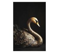 Jigsaw Puzzles 75x50cm/1000pcs for Teenagerss Black And Gold Swan Puzzles for Adults Toy Wall Decor A Work of Art Gifts for Friends And Family 75x50cm/1000pcs