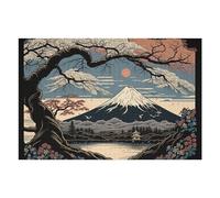Jigsaw Puzzles 75x50cm/1000pcs for Teenagerss Cherry Blossom Serenity with Mount Fuji Jigsaw Puzzle DIY Toys A Work of Art Deal As Gifts for The Whole Family 75x50cm/1000pcs