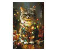 Jigsaw Puzzles 75x50cm/1000pcs for Teenagerss Christmas Cat Teenagers Puzzles Hands-on Game Wall Decoration Stress Reduction Gifts 75x50cm/1000pcs