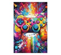 Jigsaw Puzzles 75x50cm/1000pcs for Teenagerss Colorful Gaming Controller Art Print -4 Jigsaws for Adults Relaxing Games Difficult Hard Educational Challenge 75x50cm/1000pcs