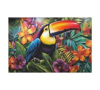 Jigsaw Puzzles 75x50cm/1000pcs for Teenagerss Colorful Toucan in Tropical Paradise Jigsaw Puzzle DIY Toys A Work of Art Deal As Gifts for The Whole Family 75x50cm/1000pcs