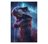 Jigsaw Puzzles 75x50cm/1000pcs for Teenagerss Epic Lightning T Rex Puzzle for Adults Relax Games Hand Speed Race Great Gift for Gaming 75x50cm/1000pcs