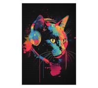 Jigsaw Puzzles 75x50cm/1000pcs for Teenagerss Funk Cat Jigsaw Puzzle Relax Games Staycation Kill Time Great Gift for Gaming 75x50cm/1000pcs