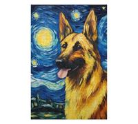 Jigsaw Puzzles 75x50cm/1000pcs for Teenagerss German Shepherd Night Puzzles for Adults Toy Wall Decor A Work of Art Gifts for Friends And Family 75x50cm/1000pcs