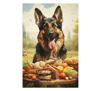 Jigsaw Puzzles 75x50cm/1000pcs for Teenagerss German Shepherd with Outdoor Feast Jigsaw Relaxing Games Enhance Memory Deal As Gifts for The Whole Family 75x50cm/1000pcs