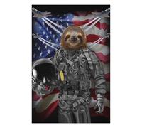Jigsaw Puzzles 75x50cm/1000pcs for Teenagerss Giant Sloth in Air Force Jigsaw for Adults Family Games A Work of Art Deal As Gifts for The Whole Family 75x50cm/1000pcs