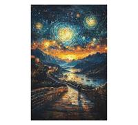 Jigsaw Puzzles 75x50cm/1000pcs for Teenagerss Great Wall Under Starry Sky Jigsaws for Adults Family Games For Family Fun Great Gift for Gaming 75x50cm/1000pcs