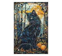 Jigsaw Puzzles 75x50cm/1000pcs for Teenagerss Mystical Cat in Glass Puzzles for Adults Toy Wall Decor A Work of Art Gifts for Friends And Family 75x50cm/1000pcs