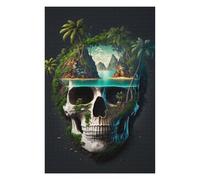 Jigsaw Puzzles 75x50cm/1000pcs for Teenagerss Pirate Skull Jigsaw Puzzle Relax Games Staycation Kill Time Great Gift for Gaming 75x50cm/1000pcs