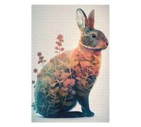 Jigsaw Puzzles 75x50cm/1000pcs for Teenagerss Rabbit Flower Puzzles for Adults Toy Wall Decor A Work of Art Gifts for Friends And Family 75x50cm/1000pcs