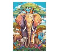 Jigsaw Puzzles 75x50cm/1000pcs for Teenagerss Rainbow Elephants in Paradise Puzzle for Adults Fun Games A Work of Art Help The Brain Exercise 75x50cm/1000pcs