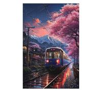 Jigsaw Puzzles 75x50cm/1000pcs for Teenagerss Sakura Sunset Express Adult Jigsaw Relaxing Games Improve Memory Deal As Gifts for The Whole Family 75x50cm/1000pcs