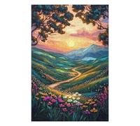 Jigsaw Puzzles 75x50cm/1000pcs for Teenagerss Sunset Mountain Path Puzzle for Adults Relax Games Hand Speed Race Great Gift for Gaming 75x50cm/1000pcs