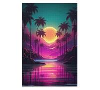 Jigsaw Puzzles 75x50cm/1000pcs for Teenagerss Synthwave Abstract Vibes Jigsaw Puzzle Relax Games Staycation Kill Time Great Gift for Gaming 75x50cm/1000pcs