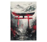 Jigsaw Puzzles 75x50cm/1000pcs Japanese Torii Gate Ink Puzzle for Adults Brain Teaser Game For Family Fun Unique Birthday And Xmas Gifts 75x50cm/1000pcs