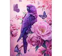 Jigsaw Puzzles 90 Pieces for Adults, Challenging & Brainteasing Adult Jigsaw Puzzles 90 pieces, Difficult Puzzles, For Men/Women Purple Parrot Flower