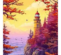 Jigsaw Puzzles 90 Pieces for Adults Cliff Lighthouse, Fun Challenging Jigsaws for adults 90 Piece, Puzzle Educational Games for Families, Home Decoration puzzles