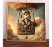 Jigsaw Puzzles 90 Pieces, Jigsaws Hot Air Balloon Cat 90 Piece jigsaw puzzles for Adults, Challenge High Difficulty Family Puzzle Game 30x30cm/12x12inch