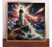 Jigsaw Puzzles 90 Pieces, Jigsaws Nebula Lighthouse 90 Piece jigsaw puzzles for Adults, Challenge High Difficulty Family Puzzle Game 30x30cm/12x12inch