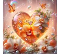 Jigsaw Puzzles 90 Pieces, Jigsaws Orange Heart 90 Piece jigsaw puzzles for Adults, Challenge High Difficulty Family Puzzle Game 30x30cm/12x12inch