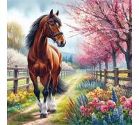 Jigsaw Puzzles 90 Pieces, Jigsaws Spring Horse 90 Piece jigsaw puzzles for Adults, Challenge High Difficulty Family Puzzle Game 30x30cm/12x12inch