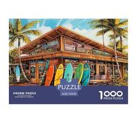 Jigsaw Puzzles Beachfront Cottage 1000 Piece Challenge Toy for Adults,Beachfront Surf Impossible Jigsaw Puzzle 1000 Piece Educational Game for Adults Or Families 70x50cm/1000pcs