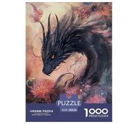 Jigsaw Puzzles Black Dragon Challenging Home Decor Impossible Hard Fantasy Creatures Fun And Challenging Activity 1000 Piece for Adults And Families 38x26cm/1000pcs
