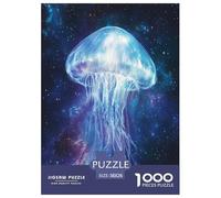 Jigsaw Puzzles Blue Jellyfish Challenging Intellectual Game Impossible Hard Ocean Animals Stress Relief Toy 1000 Piece for Men Women Olders Seniors 38x26cm/1000pcs