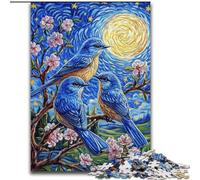 Jigsaw Puzzles Bluebird on The Tree Difficult Puzzles for Adults 26X38CM Perfect for Teenagers & Collectors, Ideal Home Decor & Travel Gift