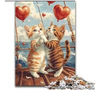 Jigsaw Puzzles Cat Crew Wooden Puzzles 50X75CM Brain Teaser Game, Interactive Family Game, Suitable for Ages 14+
