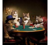 Jigsaw Puzzles Cats Playing Poker Singing Smoking Funny Gambling Wooden Puzzle Toys Games for Adults Friends Family 500 Piece
