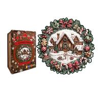 Jigsaw Puzzles,Christmas-Themed Interactive Wreath Design | Holiday Wood Jigsaw Puzzle | for Family Friends Men Women Boys Girls Youth Teens Husband Son Daughter