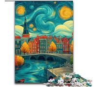 Jigsaw Puzzles City Under The Night Sky Difficult Puzzles for Adults 50X75CM Perfect for Teenagers & Collectors, Ideal Home Decor & Travel Gift