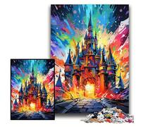 Jigsaw Puzzles Colorful Castle cardboard Jigsaw Size 26x38cm Challenging Brain Teaser, Family Activity, Home Decor