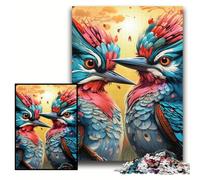 Jigsaw Puzzles Colorful Woodpecker Wooden Jigsaw Size 50x75cm Challenging Brain Teaser, Family Activity, Home Decor